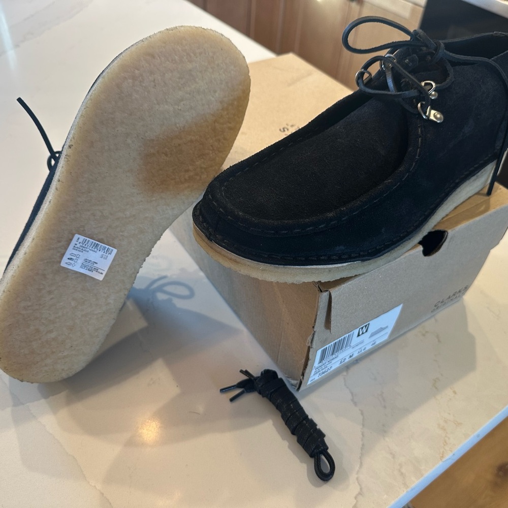 Clarks Black Suede Desert Nomad Shoes